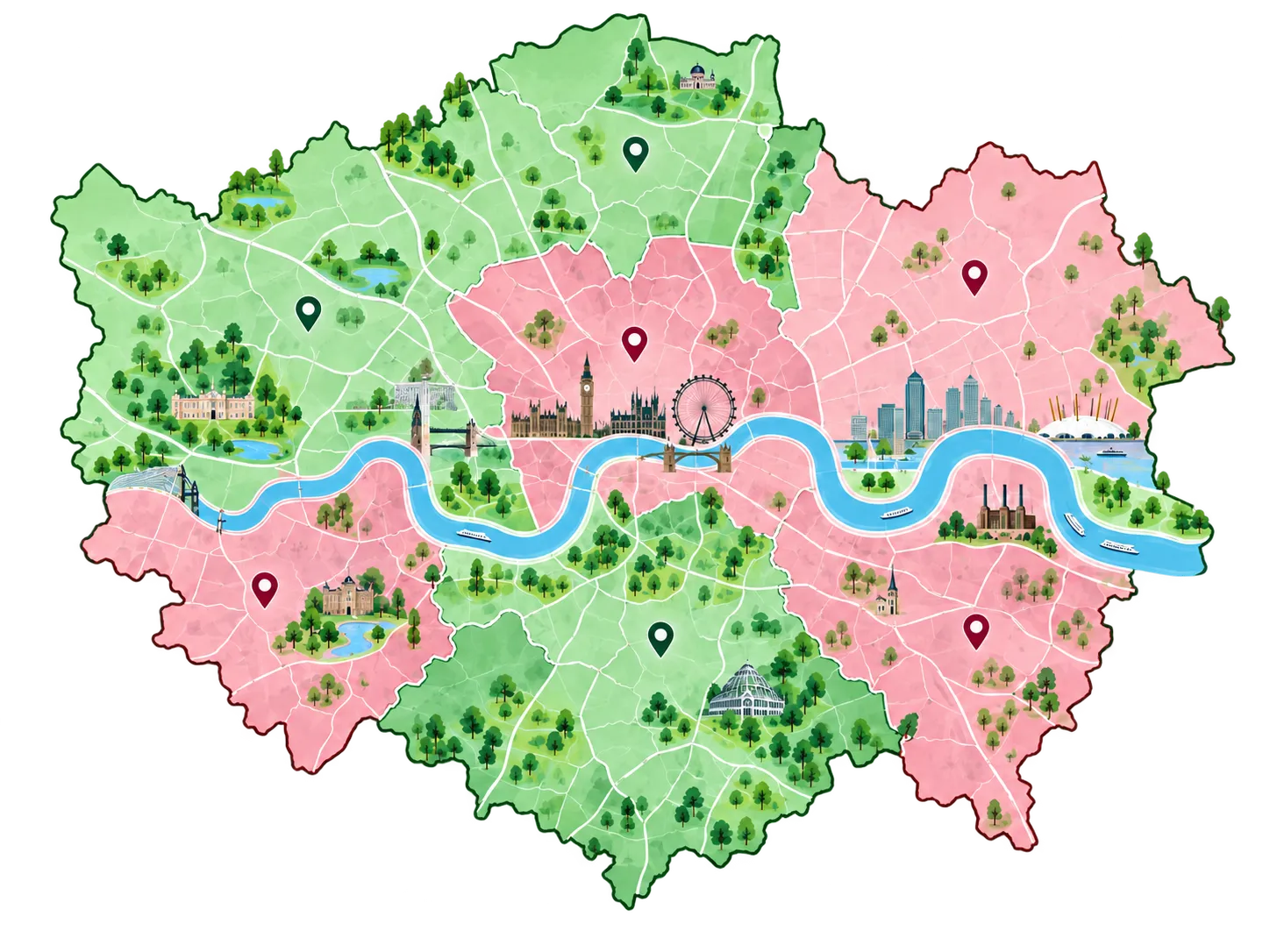 London garden clearance service area map